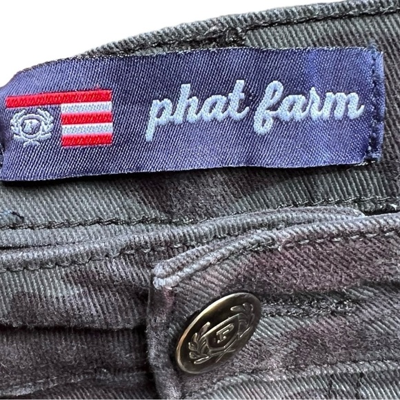 Y2K Phat Farm Camo Stretch Skinny Fit Moto Jeans Men's Size 40x32 - Picture 8 of 10